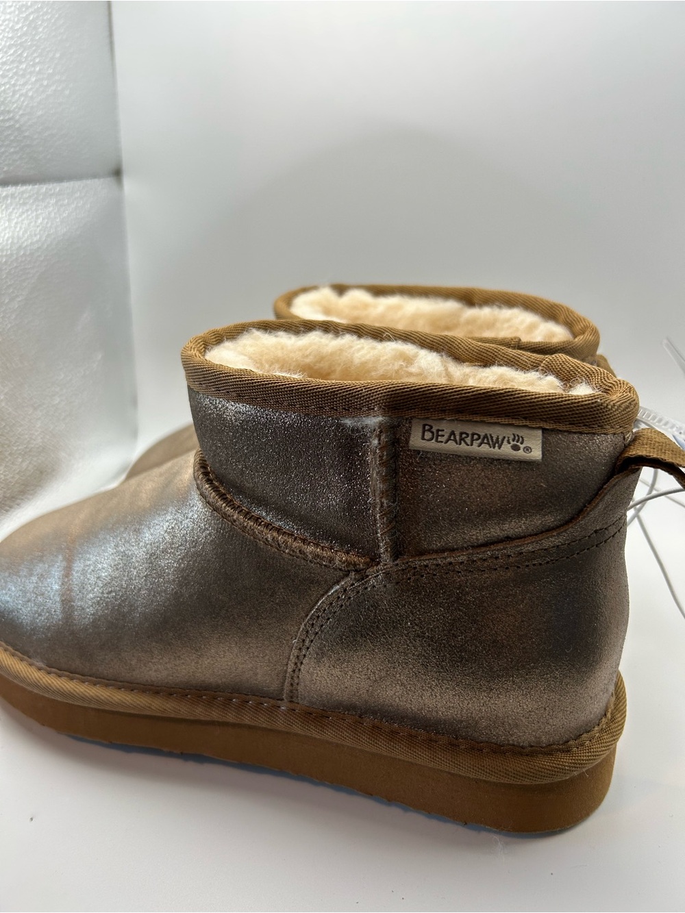 BearPaw Women’s Metallic Bronze Shearling Boot